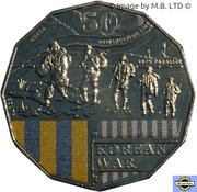 50 Cents - Elizabeth II 4th Portrait - Australians at War - Korean War, Australia, 2016 reverse image