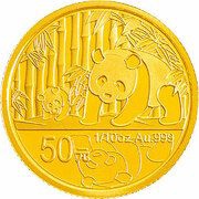50 Yuan 30th Anniversary of Panda Coinage, China, 2012 reverse image