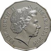 50 Cents - Elizabeth II 4th Portrait - Year of the Monkey obverse image