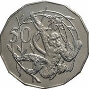 50 Cents - Elizabeth II 4th Portrait - Year of the Monkey reverse image