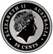 50 Cents - Elizabeth II 4th Portrait - Kangaroo - Silver Proof obverse image