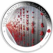 50 Cents - Elizabeth II 4th Portrait - 1916 Australia's first ANZAC Day, Australia, 2016 reverse image