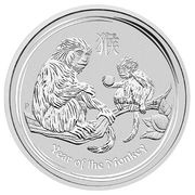 50 Cents - Elizabeth II 4th Portrait - Year of the Monkey - Silver Bullion Coin, Australia, 2016 reverse image