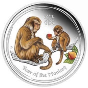 50 Cents - Elizabeth II 4th Portrait - Year of the Monkey - Coloured, Australia, 2016 reverse image