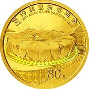 80 Yuan 19th Asian Games, China, 2022 reverse image