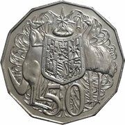 50 Cents - Elizabeth II 4th Portrait - 50th Anniversary of Decimal Currency, Australia, 2016 reverse image