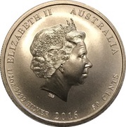 50 Cents - Elizabeth II 4th Portrait - Victory in the Pacific obverse image