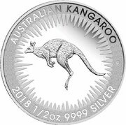 50 Cents - Elizabeth II 4th Portrait - Kangaroo - Silver Bullion Coin reverse image