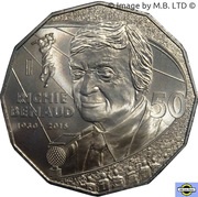 50 Cents - Elizabeth II 4th Portrait - Richie Benaud 1930 - 2015, Australia, 2017 reverse image