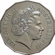 50 Cents - Elizabeth II 4th Portrait - Year of the Rooster obverse image