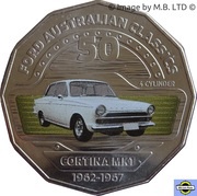 50 Cents - Elizabeth II 4th Portrait - 05 - Ford Cortina MK1, Australia, 2017 reverse image