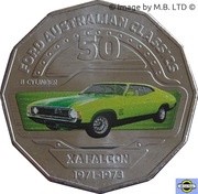 50 Cents - Elizabeth II 4th Portrait - 08 - Ford XA Falcon Coupe, Australia, 2017 reverse image