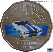 50 Cents - Elizabeth II 4th Portrait - 10 - Ford XC Falcon Cobra, Australia, 2017 reverse image