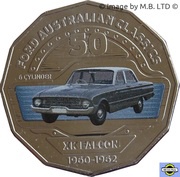 50 Cents - Elizabeth II 4th Portrait - 04 - Ford XK Falcon Sedan, Australia, 2017 reverse image