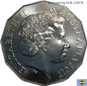 50 Cents - Elizabeth II 4th Portrait - Passchendaele obverse image