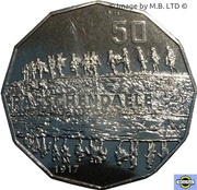 50 Cents - Elizabeth II 4th Portrait - Passchendaele, Australia, 2017 reverse image