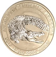 50 Cents - Elizabeth II 4th Portrait - Australian Saltwater Crocodile - Bullion Coin, Australia, 2017 reverse image