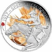50 Cents - Elizabeth II 4th Portrait - 1917 Speed and Surprise, Australia, 2017 reverse image