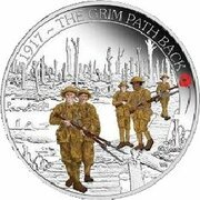 50 Cents - Elizabeth II 4th Portrait - 1917 The Grim Path Back, Australia, 2017 reverse image