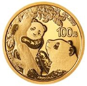 100 Yuan Panda, China, 2021 reverse image