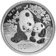 100 Yuan Panda reverse image