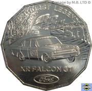 50 Cents - Elizabeth II 4th Portrait - Ford High Octane - 1967 XR Falcon GT, Australia, 2018 reverse image