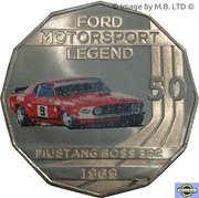 50 Cents - Elizabeth II 4th Portrait - Ford High Octane - 1969 Mustang Boss 302 Trans-Am, Australia, 2018 reverse image
