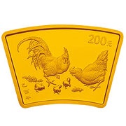 200 Yuan Year of the Rooster, China, 2005 reverse image