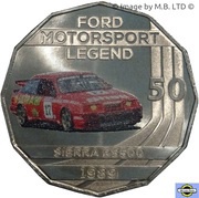 50 Cents - Elizabeth II 4th Portrait - Ford High Octane - 1989 Sierra RS500 Cosworth, Australia, 2018 reverse image