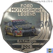 50 Cents - Elizabeth II 4th Portrait - Ford High Octane - 2006 BA Falcon, Australia, 2018 reverse image
