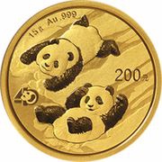 200 Yuan Panda, China, 2022 reverse image