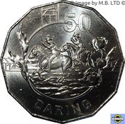 50 Cents - Elizabeth II 4th Portrait - Anzac Spirit - Daring, Australia, 2018 reverse image