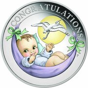 50 Cents - Elizabeth II 4th Portrait - Newborn - Silver Proof, Australia, 2018 reverse image