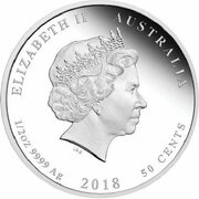 50 Cents - Elizabeth II 4th Portrait - 1918 The Earth Shook obverse image