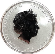 50 Cents - Elizabeth II 4th Portrait - Year of the Dog - Silver Bullion Coin obverse image