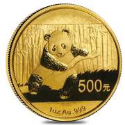 500 Yuan Panda, China, 2014 reverse image
