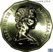 50 Cents - Elizabeth II 2nd Portrait - Dodecagonal type - Gold Plated obverse image