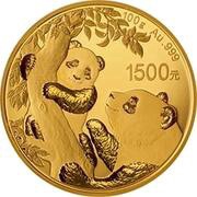 1500 Yuan Panda, China, 2021 reverse image