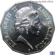 50 Cents - Elizabeth II 5th Portrait - 50th Anniversary of 50 cent Coin obverse image