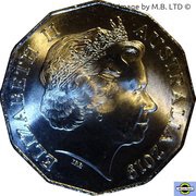 50 Cents - Elizabeth II 4th Portrait - 70 Years of ASIO obverse image