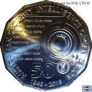 50 Cents - Elizabeth II 4th Portrait - 70 Years of ASIO, Australia, 2019 reverse image