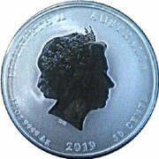 50 Cents - Elizabeth II 4th Portrait - Year of the Pig - Silver Bullion Coin obverse image