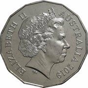 50 Cents - Elizabeth II 4th Portrait - Year of the Pig obverse image