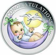 50 Cents - Elizabeth II 6th Portrait - Newborn - Silver Proof, Australia, 2019-2022 reverse image