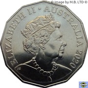 50 Cents - Elizabeth II 6th Portrait - Indian Pacific - 50th Anniversary obverse image