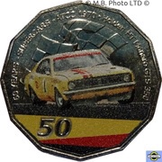 50 Cents - Elizabeth II 6th Portrait - 60 Years Supercars - Holden HT Monaro, Australia, 2020 reverse image
