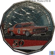 50 Cents - Elizabeth II 6th Portrait - 60 Years Supercars - Chevrolet Camaro ZL-1, Australia, 2020 reverse image