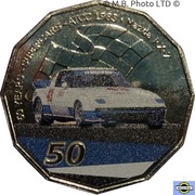 50 Cents - Elizabeth II 6th Portrait - 60 Years Supercars - Mazda RX-7, Australia, 2020 reverse image