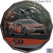 50 Cents - Elizabeth II 6th Portrait - 60 Years Supercars - Ford BF Falcon, Australia, 2020 reverse image