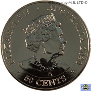 50 Cents - Elizabeth II 6th Portrait - 2020 Australian Olympic Team - Gold Plated obverse image